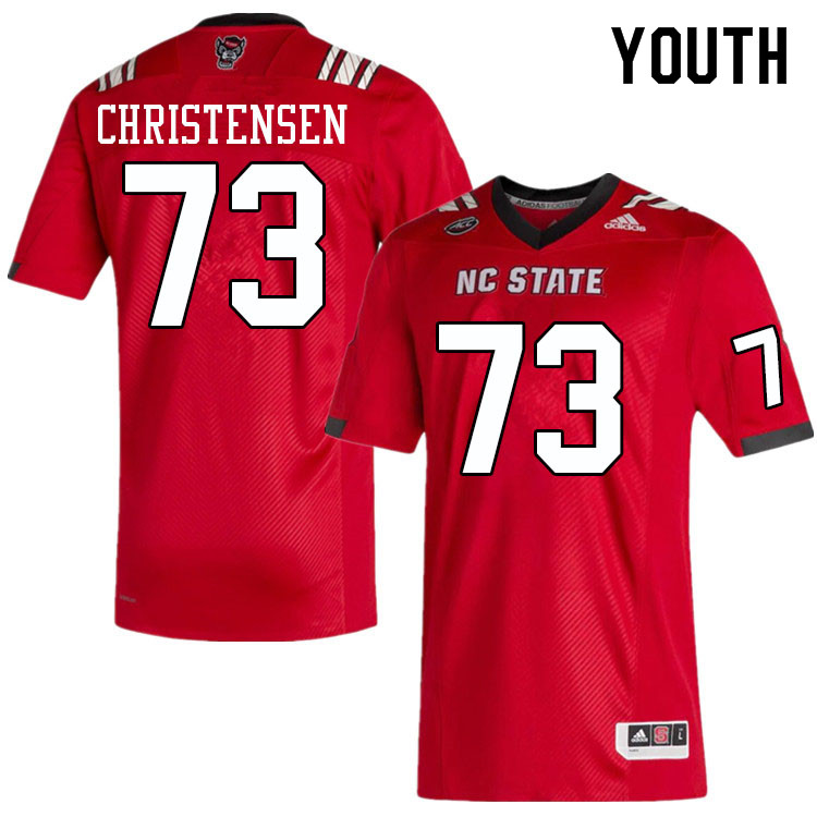 Youth #73 Abe Christensen NC State Wolfpack College Football Jerseys Sale-Red - Click Image to Close